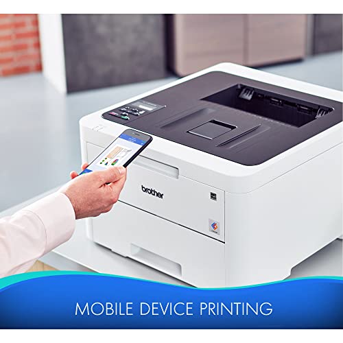 New Brother HL-L32 30CDW Compact Digital Color Laser Printer, with Wireless and Duplex Printing, LCD, 25ppm, 250-sheet, Durlyfish USB Printer Cable