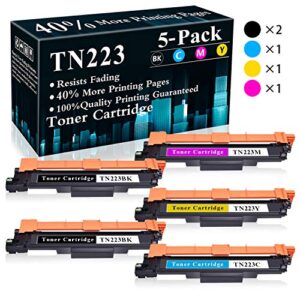 5-pack (2bk+c+m+y) cartridge tn223bk,tn223c,tn223m,tn223y toner cartridge replacement for brother mfc-l3770cdw l3710cw l3750cdw l3730cdw hl-3210cw 3230cdw 3270cdw 3290cdw dcp-l3510cdw l3550cdw printer