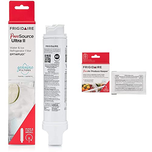 Frigidaire EPTWFU01 Water Filtration Filter, 1 Count, White & Frigidaire FRPAPKRF Pure Air Produce Keeper