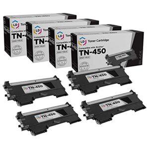 ld compatible toner cartridge replacement for brother tn450 high yield (black, 4-pack)