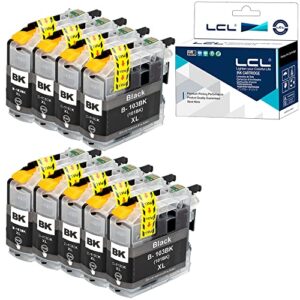 lcl compatible ink cartridge replacement for brother lc101 lc101xl lc-103 lc103 xl lc103xl lc101bk lc103bk high yield dcp-j132w dcp-j152w dcp-j172w dcp-j4110dw dcp-j552dw dcp-j752dw (9-pack black)