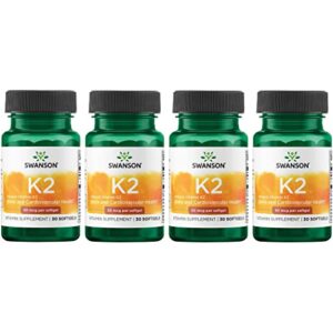 swanson natural vitamin k2 (menaquinone-7 from natto) 50 mcg 30 sgels (4 pack)