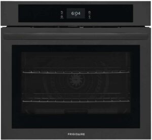 frigidaire 30″ black single electric wall oven with fan convection – fcws3027ab