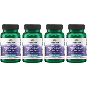 swanson triple magnesium complex 400 milligrams 30 capsules (4 pack)