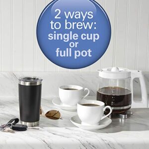 Hamilton Beach 2-Way Brewer Coffee Maker, Single-Serve and 12-Cup Pot, White (49933) & Permanent Gold Tone Filter, Fits Most 8 to 12-Cup Coffee Makers (/80675 )
