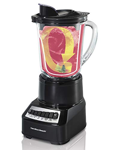 Hamilton Beach Wave Crusher Blender with 14 Functions & 40oz Glass Jar for Shakes and Smoothies, Black (54220)