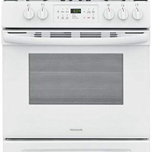 Frigidaire FFGH3054UW 30"" Slide-In Gas Range with 5 Burners 5 Cu. Ft. Oven Capacity Self Clean and Storage Drawer in White