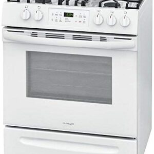 Frigidaire FFGH3054UW 30"" Slide-In Gas Range with 5 Burners 5 Cu. Ft. Oven Capacity Self Clean and Storage Drawer in White
