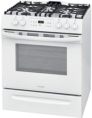 Frigidaire FFGH3054UW 30"" Slide-In Gas Range with 5 Burners 5 Cu. Ft. Oven Capacity Self Clean and Storage Drawer in White