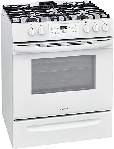 Frigidaire FFGH3054UW 30"" Slide-In Gas Range with 5 Burners 5 Cu. Ft. Oven Capacity Self Clean and Storage Drawer in White