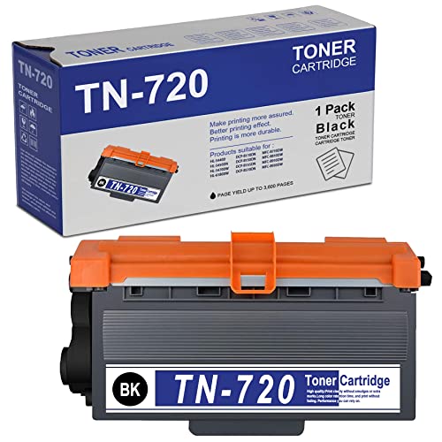 Feromyink Compatible TN720 TN-720 Toner Cartridge Replacement for Brother HL-5440D 5450DN 5470DW/DWT 6180DW/DWT DCP-8110DN 8155DN MFC-8710DW 8810DW 8950DW/DWT Printer (Black,1-Pack)