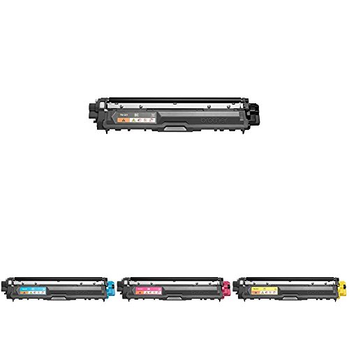 Brother Genuine TN221BK 4-Pack Standard Yield Black Toner Cartridge with approximately 2,500 page yield/cartridge¹ / 1,400 pages¹