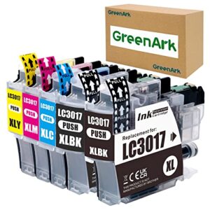 greenark compatible ink cartridges replacement for brother lc3017xl lc-3017xl (bk/c/m/y) high yield color ink 5-pack work with brother mfc-j6930dw mfc-j5330dw mfc-j6530dw mfc-j6730dw printers