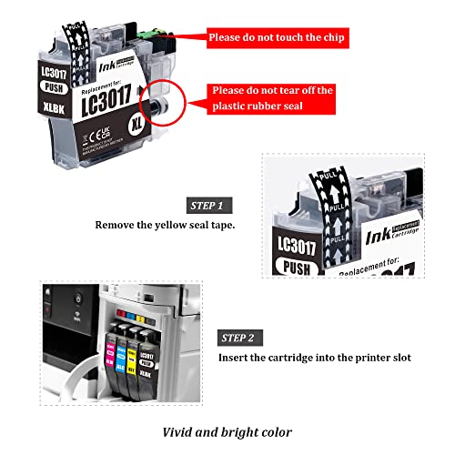 GreenArk Compatible Ink Cartridges Replacement for Brother LC3017XL LC-3017XL (BK/C/M/Y) High Yield Color Ink 5-Pack Work with Brother MFC-J6930DW MFC-J5330DW MFC-J6530DW MFC-J6730DW Printers
