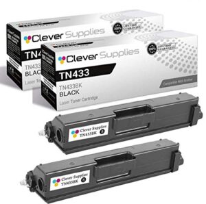 cs compatible toner cartridge replacement for brother tn433 tn431 tn-433 tn-431 tn433bk/tn431bk 2 black for hl-l8260cdw hl-l8360cdw hl-l8360cdwt hl-l9310cdw hl-l9310cdwt hl-l9310cdwtt