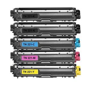 Calitoner TN225(5pk) Compatible Laser Toner Cartridge Replacement Brother for MFC-9130CW, MFC-9330CDW, MFC-9340CDW, HL-3140CW, HL-3170CDW Printer, 5 Piece (Limited Edition)