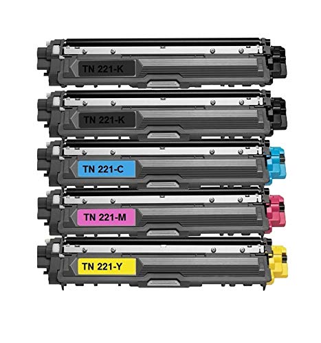 Calitoner TN225(5pk) Compatible Laser Toner Cartridge Replacement Brother for MFC-9130CW, MFC-9330CDW, MFC-9340CDW, HL-3140CW, HL-3170CDW Printer, 5 Piece (Limited Edition)