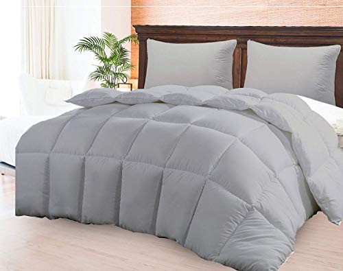 Ultra Soft Bed in Bag 1000 Series Egyptian Cotton 7 Piece 500 GSM Warm Comforter Set ( Comforter + Flat Sheet + Fitted Sheet 19" Deep + 4 Pillow Cases ) Bedding Set Queen Silver Gray