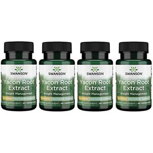 swanson yacontrol yacon root extract 4:1 100 milligrams 90 veg capsules (4 pack)