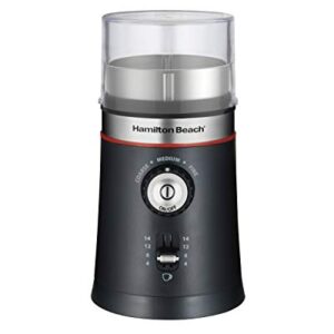 Hamilton Beach 10oz Electric Coffee Grinder with Multiple Grind Settings for up to 14 Cups, Stainless Steel Blades, Black