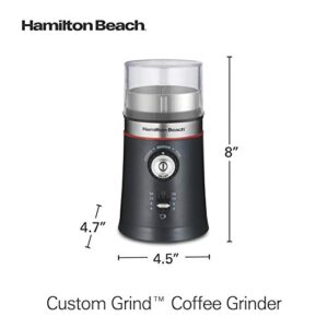 Hamilton Beach 10oz Electric Coffee Grinder with Multiple Grind Settings for up to 14 Cups, Stainless Steel Blades, Black