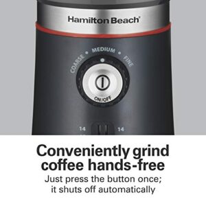 Hamilton Beach 10oz Electric Coffee Grinder with Multiple Grind Settings for up to 14 Cups, Stainless Steel Blades, Black