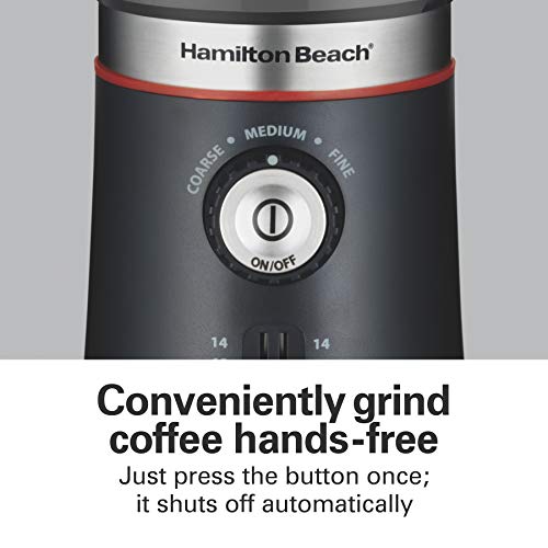 Hamilton Beach 10oz Electric Coffee Grinder with Multiple Grind Settings for up to 14 Cups, Stainless Steel Blades, Black