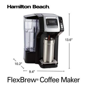 Hamilton Beach Gen 3 FlexBrew Single-Serve Coffee Maker with Removable Reservoir, Compatible with Pod Packs and Grounds, 40 oz., 3 Brewing Options, Black