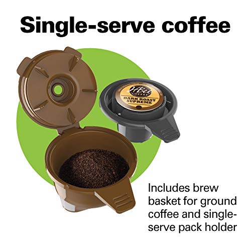 Hamilton Beach Gen 3 FlexBrew Single-Serve Coffee Maker with Removable Reservoir, Compatible with Pod Packs and Grounds, 40 oz., 3 Brewing Options, Black