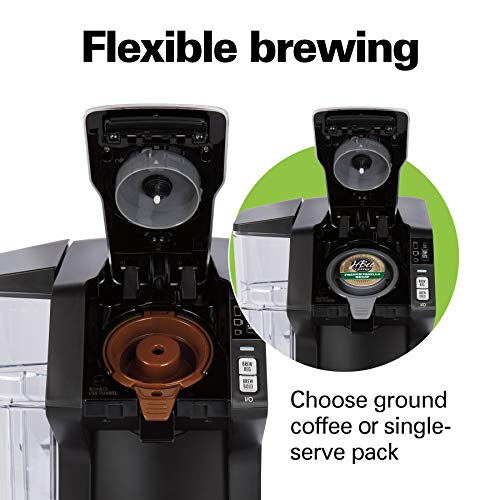 Hamilton Beach Gen 3 FlexBrew Single-Serve Coffee Maker with Removable Reservoir, Compatible with Pod Packs and Grounds, 40 oz., 3 Brewing Options, Black