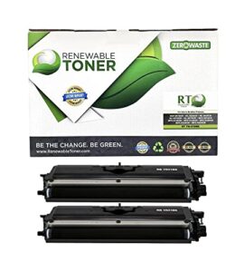 renewable toner compatible toner cartridge replacement for brother tn210 tn-210bk hl and mfc multifunction dcp-9010 hl-3040 3045 3070 3075 mfc-9010 9120 9125 9320 9325 (pack of 2)