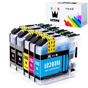 AceInk CompatibleLC203XL Ink Cartridge Replacement for Brother LC203XL LC203 Work for Brother MFC-J460DW MFC-J880DW MFC-J680DW MFC-J4620DW MFC-J480DW MFC-J4420DW Printer, 5 Packs (2BK/C/M/Y)