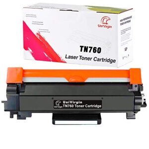 compatible tn760 black toner (with chip) replacement for brother tn760 tn730 toner cartridge fits for brother hl-l2350dw hl-l2370dw hl-l2390dw hl-l2395dw dcp-l2550dw mfc-l2710dw printers -1 x black