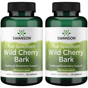 swanson full spectrum wild cherry bark respiratory system support 500 milligrams 90 capsules (2 pack)