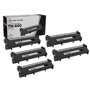 ld products compatible toner cartridge replacement for brother tn660 tn-660 tn 660 tn630 high yield use in hl-l2380dw hl-l2300d dcp-l2540dw l2540dw mfc-l2700dw mfc-l2685dw mfcl2700dw (black, 5-pack)