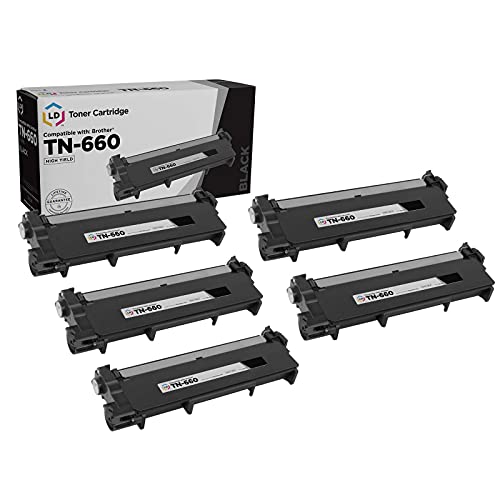 LD Products Compatible Toner Cartridge Replacement for Brother TN660 TN-660 TN 660 TN630 High Yield use in HL-L2380DW HL-L2300D DCP-L2540DW L2540DW MFC-L2700DW MFC-L2685DW MFCL2700DW (Black, 5-Pack)