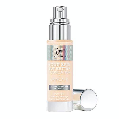 IT Cosmetics Your Skin But Better Foundation + Skincare, Fair Warm 10 - Hydrating Coverage - Minimizes Pores & Imperfections, Natural Radiant Finish - With Hyaluronic Acid - 1.0 fl oz