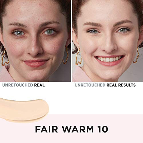 IT Cosmetics Your Skin But Better Foundation + Skincare, Fair Warm 10 - Hydrating Coverage - Minimizes Pores & Imperfections, Natural Radiant Finish - With Hyaluronic Acid - 1.0 fl oz