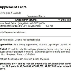 Swanson Meganatural-Bp Grape Seed Extract 300 Milligrams 30 Capsules (4 Pack)