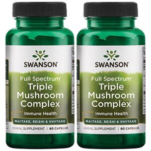 swanson full spectrum triple mushroom complex 60 capsules (2 pack)