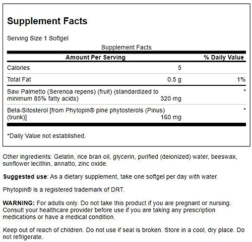 Swanson Saw Palmetto and Beta Sitosterol 30 Sgels (2 Pack)