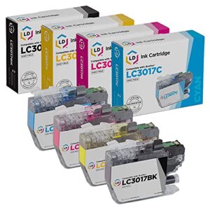 ld compatible ink cartridge replacement for brother lc3017 high yield (black, cyan, magenta, yellow, 4-pack)