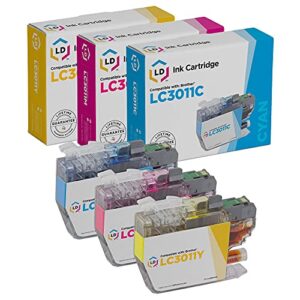 ld compatible ink cartridge replacements for brother lc3011 (cyan, magenta, yellow, 3-pack)