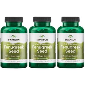 swanson full specturm fenugreek seed (610 milligrams 90 capsules) 3 pack