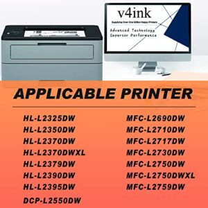 v4ink Compatible DR-730 Drum and TN-760 Toner Cartridge Set Replacement for Brother DR730 TN760 TN730 for use with HL L2325DW L2350DW L2370DW MFC L2690DW L2710DW L2717DW (1 DR730 Drum+ 4 TN760 Toner)