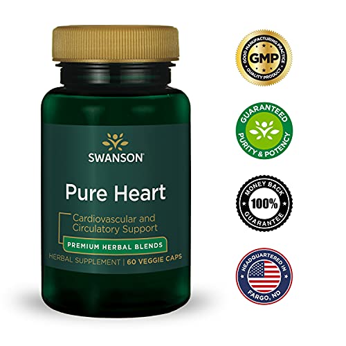 Swanson Pure Heart Cardiovascular Circulatory Health Antioxidant Resveratrol Blood Pressure Cholesterol Support Herbal Supplement 60 Veggie Capsules (Veg Caps) Vegan