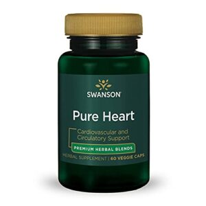 swanson pure heart cardiovascular circulatory health antioxidant resveratrol blood pressure cholesterol support herbal supplement 60 veggie capsules (veg caps) vegan
