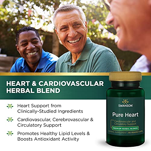 Swanson Pure Heart Cardiovascular Circulatory Health Antioxidant Resveratrol Blood Pressure Cholesterol Support Herbal Supplement 60 Veggie Capsules (Veg Caps) Vegan