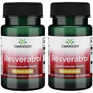 swanson resveratrol 100 100 milligrams 30 capsules (2 pack)
