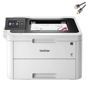 brother l-3270cdw series compact digital color laser printer i mobile printing i nfc i auto 2-sided printing i 2.7″ color touchscreen i up to 25 ppm i up to 50-sheet tray capacity + printer cable